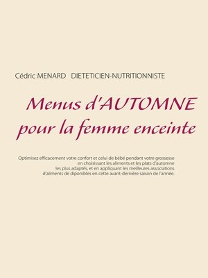cover image of Menus d'automne pour la femme enceinte